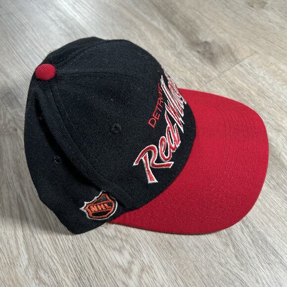 Vintage Sports Specialties Detroit Red Wings Hat Fitted 7 1/8 NHL Black Wool - Picture 7 of 8
